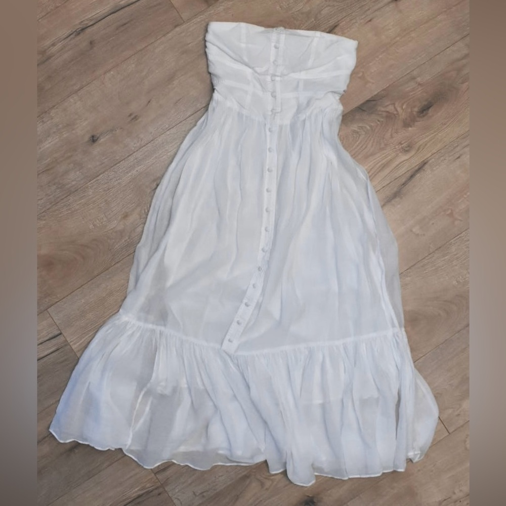 Anthropologie Strapless White Dress